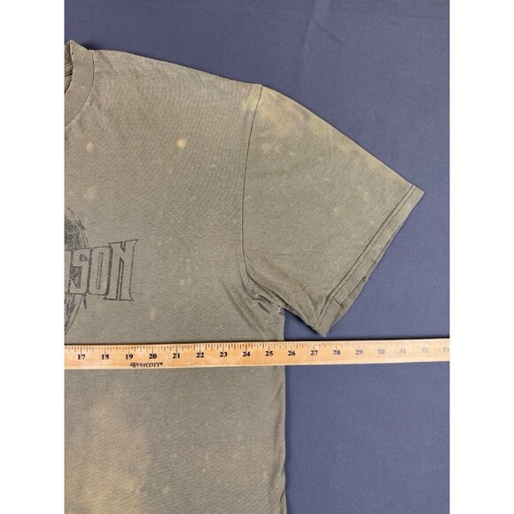 Rare Vintage Y2K Harley Davidson Rochester New York Thrashed Faded Olive Green T - Picture 13 of 13